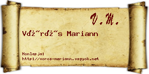 Vörös Mariann névjegykártya