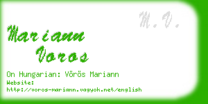 mariann voros business card