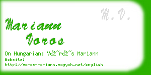 mariann voros business card